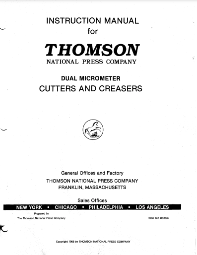 Thomson Instruction Manuals